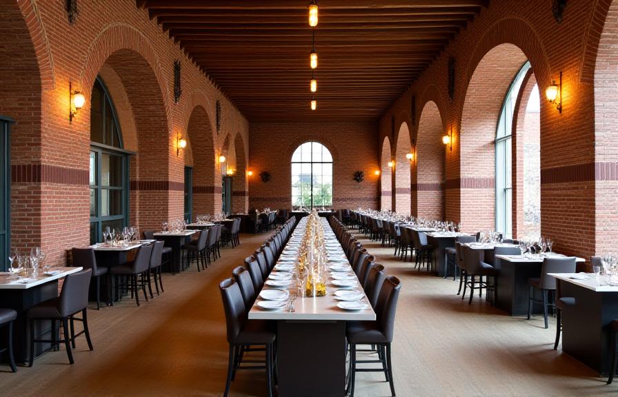 Vista della sala eventi allestita